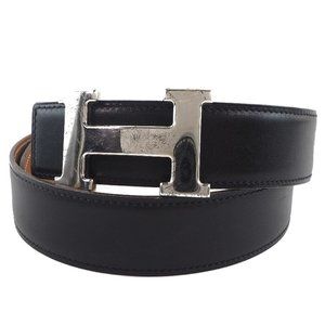 HERMES Constance H belt 70 belt black/Brown Epsom/metallic Women